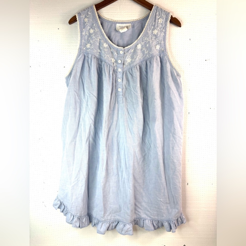 Amanda Stewart Pioneer Woman 1X Beaded Embroidery Crocheted Trim Dress Gown - Picture 12 of 12